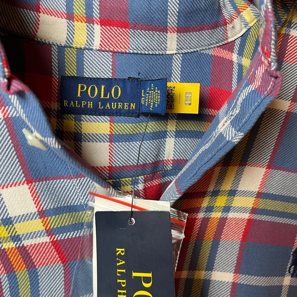 Polo Ralph Lauren Plaid Button-Down Shirt - Blue/Red NWT - Picture 7 of 13